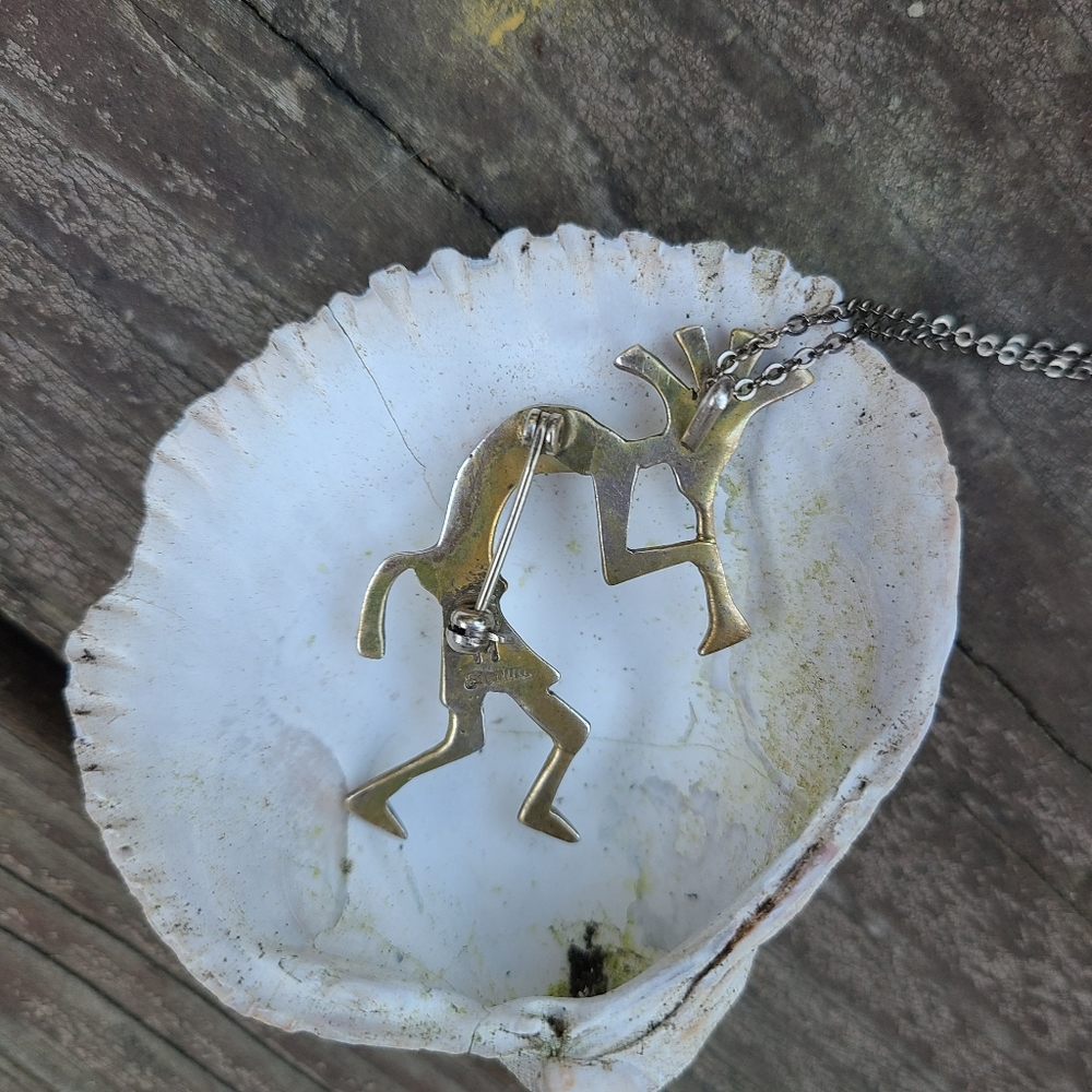 Kokopelli Sterling Navajo Pendant - Picture 6 of 7